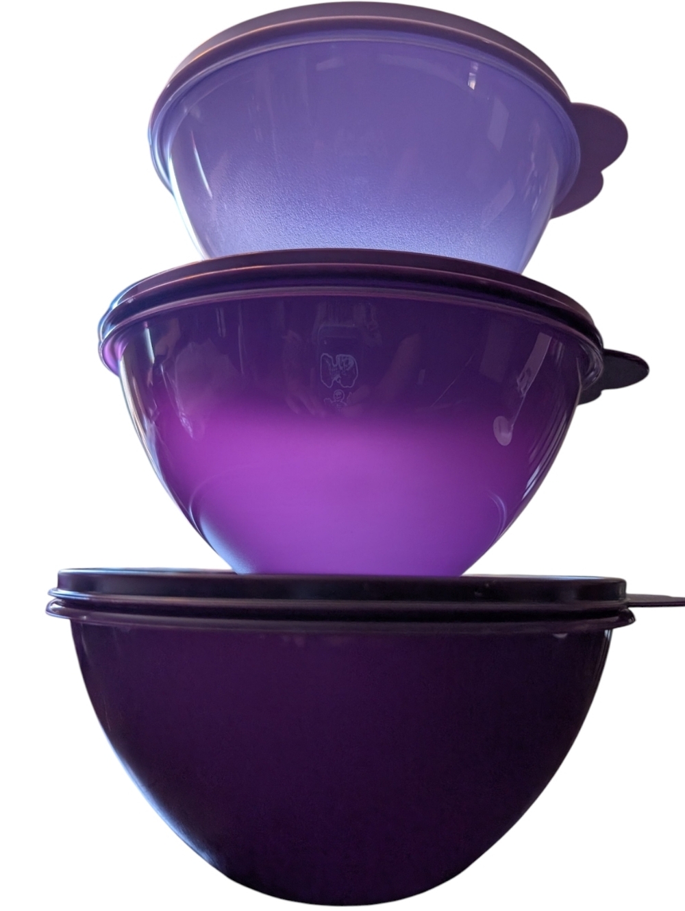 NEW TUPPERWARE Authentic Purple Classic Wonderlier Bowl Set - Picture 3 of 7